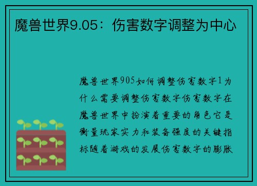 魔兽世界9.05：伤害数字调整为中心